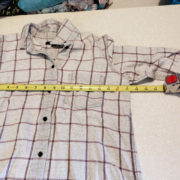 Madewell Size S Ex-Boyfriend Flannel Plaid Button Down Shirt Relaxed Fit - Picture 8 of 10
